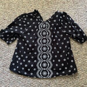 Loft Black and White Blouse